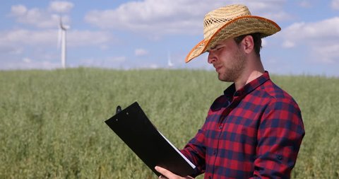 Farmer browsing online