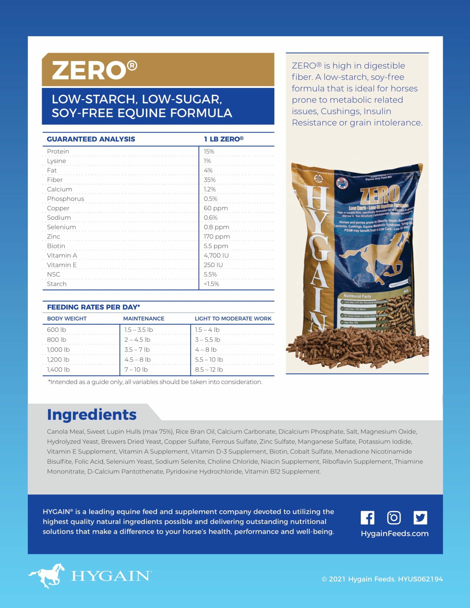 HYGAIN ZERO 20KG Calliope Rural Traders